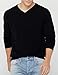 State Cashmere Men's Essential V-Neck Sweater 100% Pure Cashmere Classic Long Sleeve Pullover (Black, X-Large)