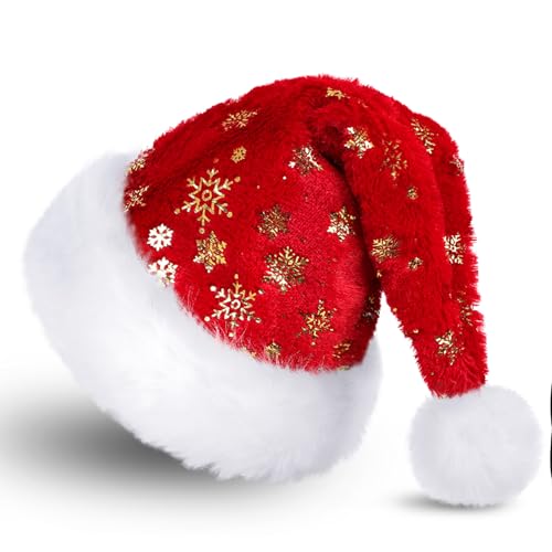 SKYDUE Weihnachtsmütze,Weihnachtsmützen erwachsene -Weiches Material...