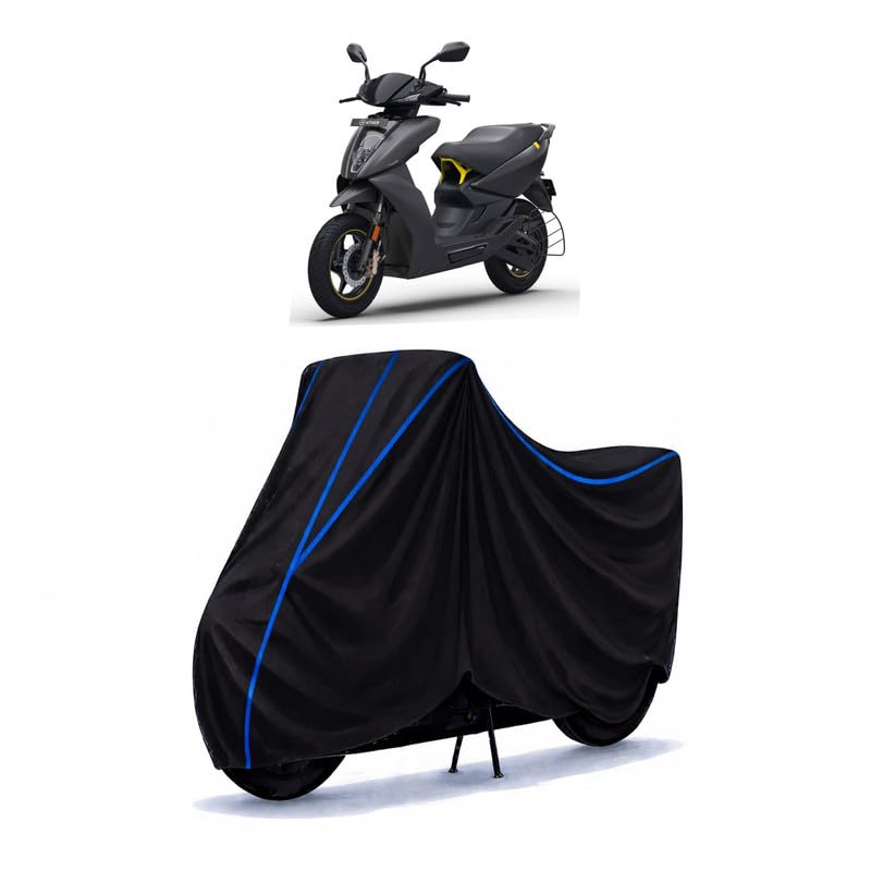 Image of Scooty Cover Water Resistant for 450X Gen 3 | Universal Scooter & Bike Cover | Heavy Duty UV Dust, Rain & Scratch Protection | Elastic Fit All Weather Indoor Outdoor | Black with Blue Piping