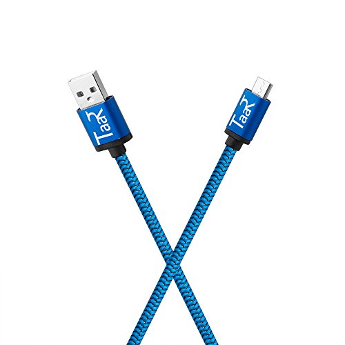Image of Taar MUBR Micro USB Nylon Braided Data Cable - 3.28 Feet - (1 Meter) - (Blue)