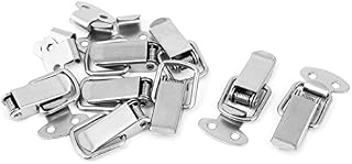 sourcing map Toolbox Box Spring Loaded Straight Loop Toggle Catch Latch Hasp 8pcs