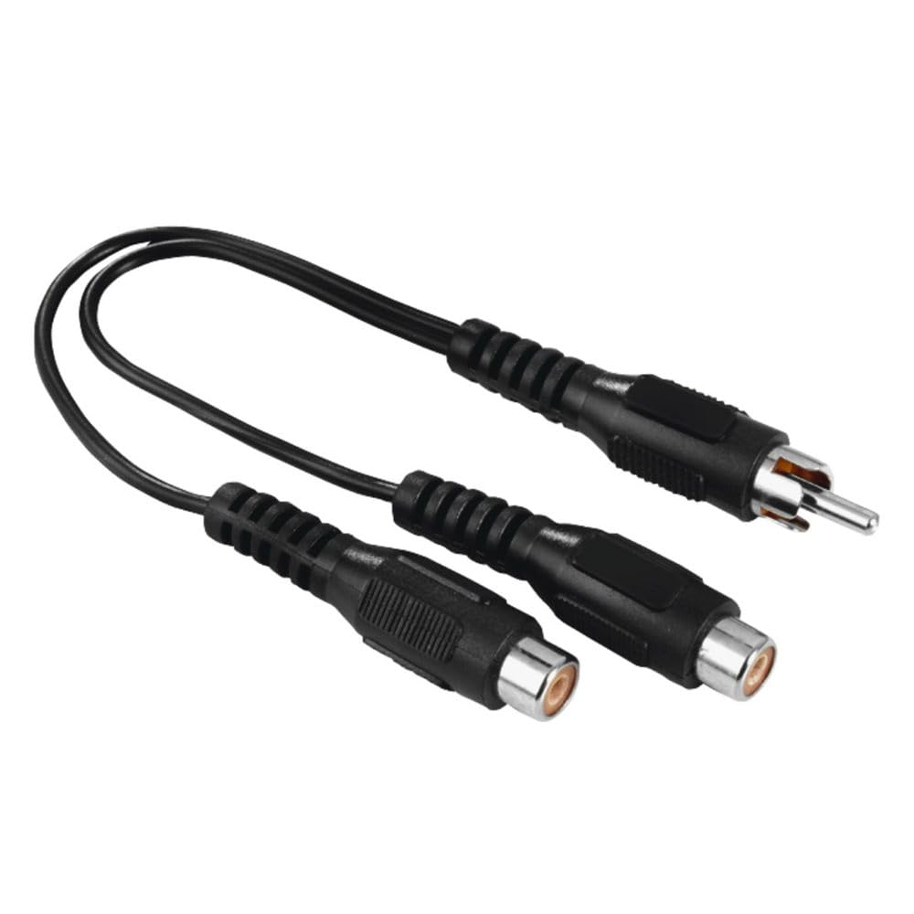 Hama adapter 1x cinch plug - 2x cinch socket (RCA, adapter, cable, flexible, audio, accessories, wire) black