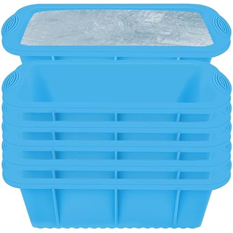 Extra Large Ice Block Molds - 6 Pcs Ice Molds for Ice Bath or Coolers, Big Silicone Ice Cube Molds for Cold Plunge Tub Chiller,Reusable Ice Cube Tray for Storing and Freezing Ice,Easy Release Cover
