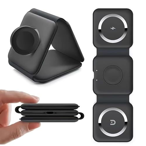 ITAWINA Carregador rápido magnético sem fio 3 em 1 para iPhone 16/15/14 Pro Max/Apple Watch/AirPods