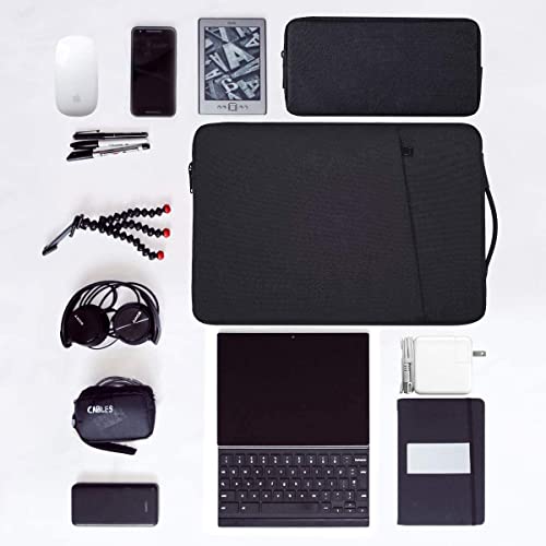 Image of Dynotrek Zipper 17.3 Inch Laptop Sleeve with Charger Pouch Handle Computer Case Cover Slim Briefcase Water-Resistant Compatible for 17-18 inch Hp Lenovo Dell Asus Acer -Charcoal Black