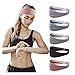 2pcs Women Sports Headbands Quick Dry Non-Slip Moisture Wicking Workout Sweatband Fitness Running Headban Cycling Yoga Hairband for Running, Yoga(Black)