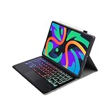 GUPENAA Etui z Klawiaturą do Lenovo Tab M10 HD (2. generacji) X306F 10,1" z Gładzikiem, 7 Kolorów Podświetlenia, Magnetyczna Odłączana Bezprzewodowa Klawiatura Bluetooth z Myszą