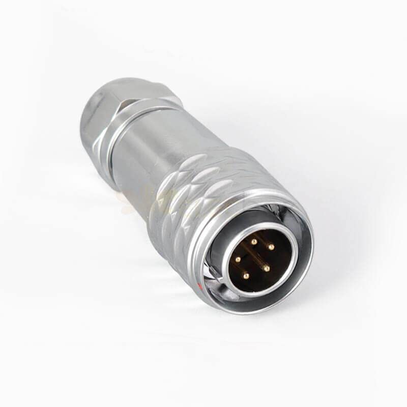 SF12 5 Pin Waterproof Plug+Socket 4-Hole Flange Aviation Quick Circular Push-Pull Industrial Metal