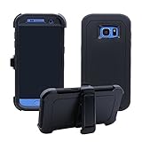 Samsung Galaxy S7 Edge Cover | Holster Case | Full Body Military Grade Edge-to-Edge Protection with carrying belt clip | Drop Proof Shockproof Dustproof | Black / Black