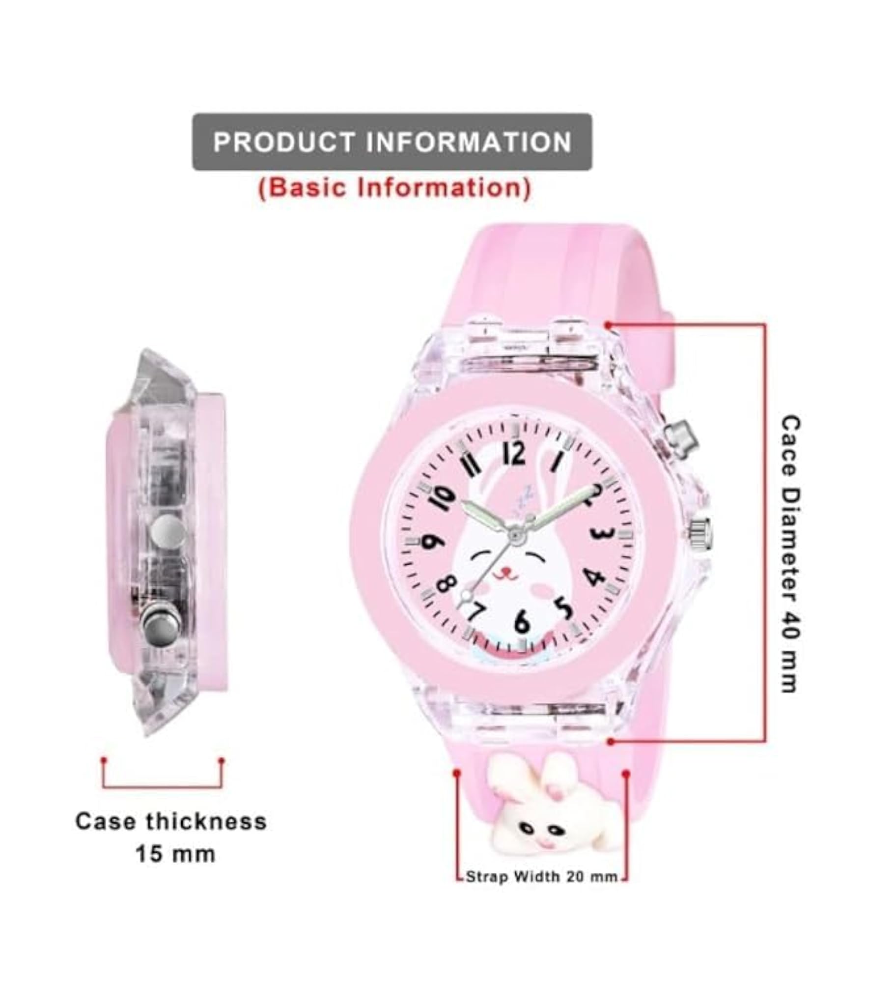 Kids Silicone Unicorn Multi Color Analog LED Watch