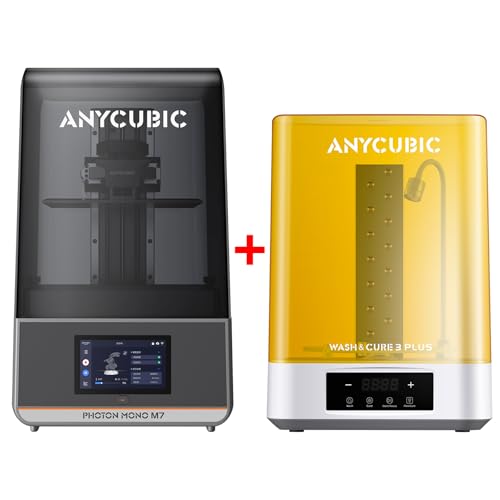 ANYCUBIC Photon Mono M7 Stampante 3D Resina e Wash and Cure 3 Plus，HD 14K Display，Stampa Veloce da 150 mm/h