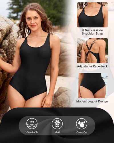 Century Star Womens One Piece Swimsuits 2025 Athletic Swimming Solid One Piece Competitive Bathing Suit for Teens Girls2