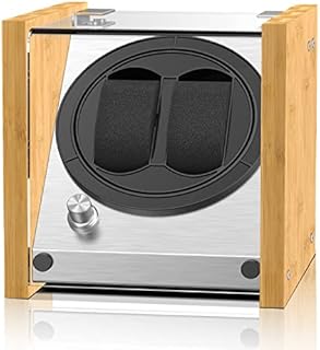 Watch Winder Smith Uhrenbeweger aus Bambusholz und Metall für 2 Uhren, WWS-B1BAM