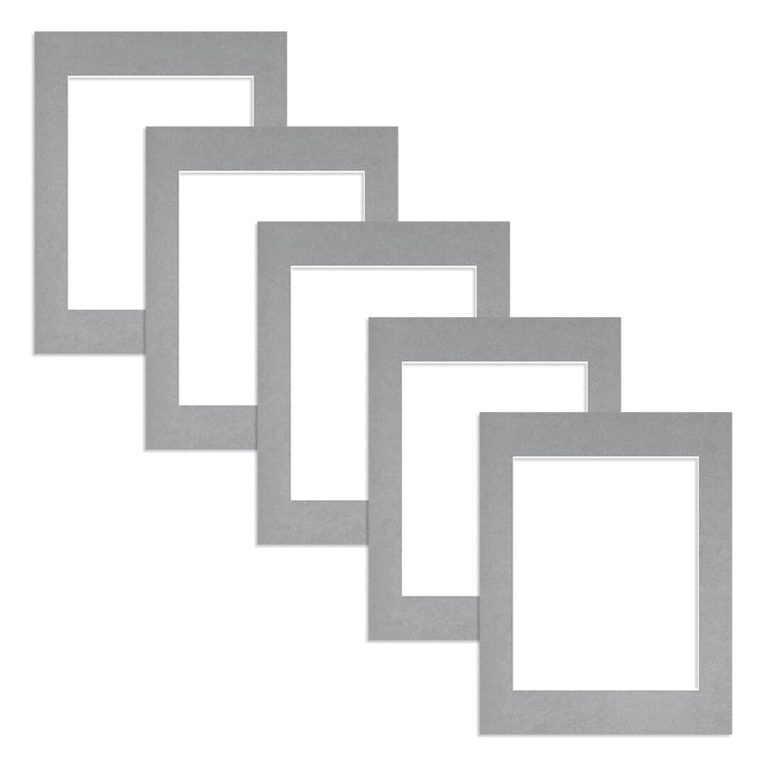 Alison Kingsgate 14X11 Silver Picture Mount - 10X8 Aperture - Pack 5