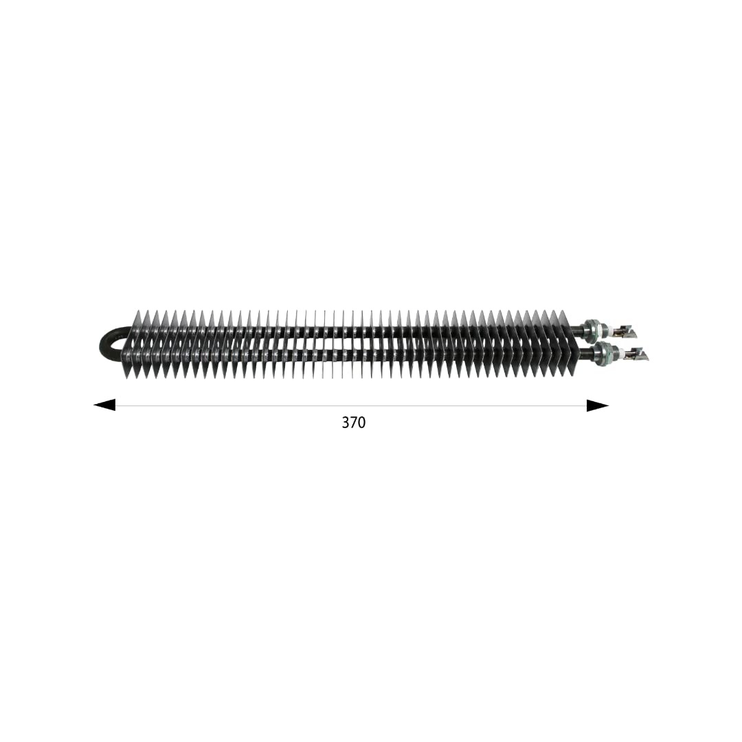 Resistencia de aletas 750W 230V Longitud 370mm | Para calentar conductos y superficies | Para calentar conductos y superficies | Se aplica en seco | Con arandela, tuerca, chapita y tornillo