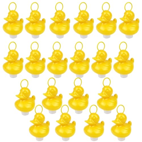 SERENAS Pack of 20 Weighted Ducks with Hooks 7cm Durable Plastic Yellow Ducks for Kids Perfect for Duck Fishing Set Bath Toys Pool Play Educational Fun & Water Games