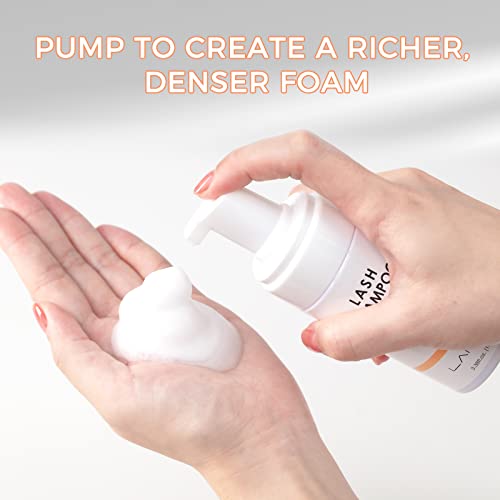 Lankiz Eyelash Extension Shampoo Kit,+2 Brush,Sensitive Eyelid Foam Lash Cleanser For Extensions,Lash Shampoo,Deep Clean Eyelash,Makeup& Mascara Remover& Spa, Professional & Self Use (100Ml//Chamomile/) Visit The Lankiz Store #TOP2