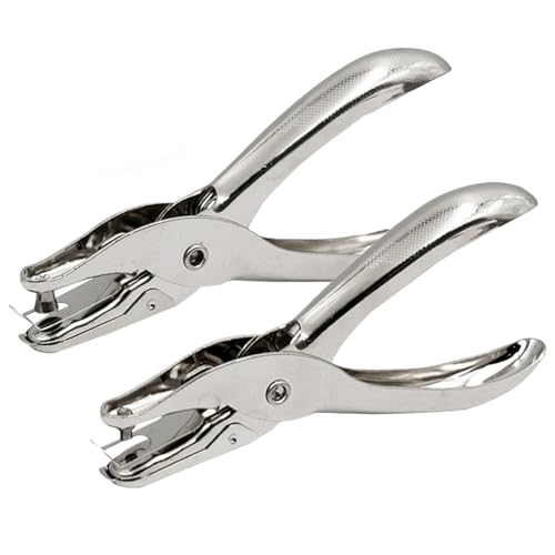 2 pinze per fori di carta, per cintura, punzonatura a foro singolo, per cartelloni, fori tondi, perforatori, artigianato, rilegatura, pinza in metallo, per foto, biglietti di auguri, biglietti di