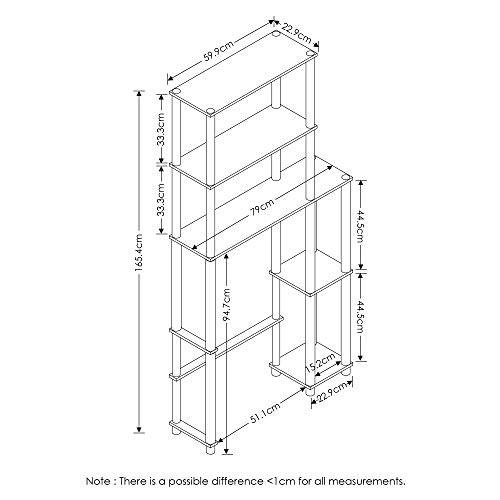 Furinno Turn-N-Tube with 5 Shelves Toilet Space Saver, Espresso/Black