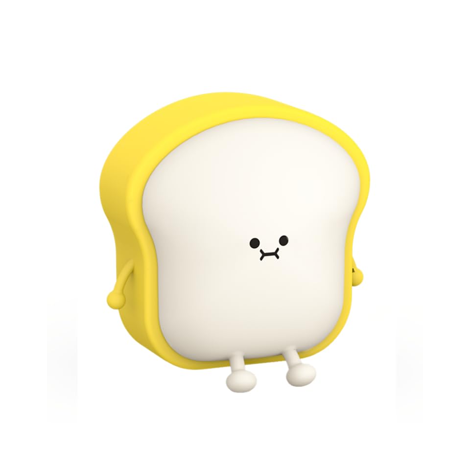 Toast Bread LED Night Lamp,Silicone LED Nightlight, with USB Rechargeable and Timer,Touch Bar Night Light,Bedroom Night Lights Graduation Gifts Ideas