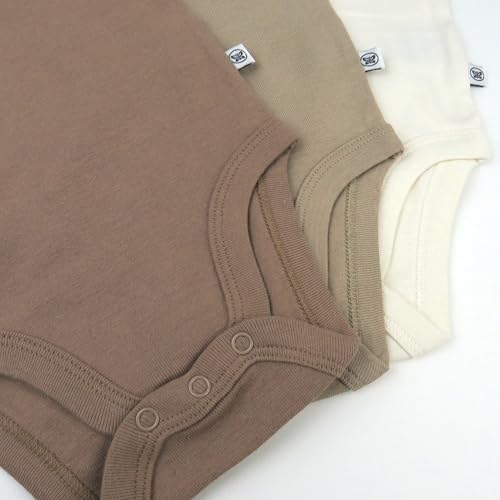 HonestBaby unisex-baby 3-pack Short Sleeve Bodysuits One-piece 100% Organic Cotton for Infant Baby Boys, Girls, Unisex4
