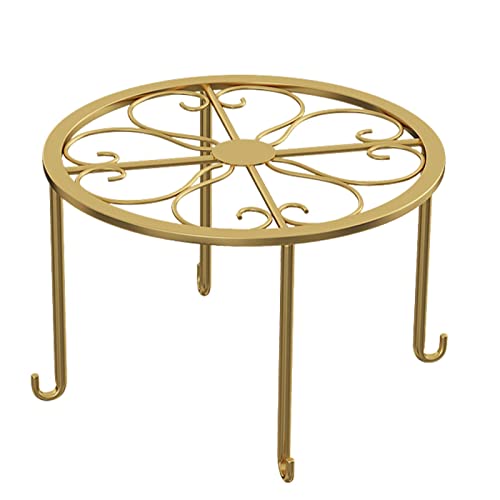 頑丈な金属プランター 卓上用ミニ園芸ラック 植木鉢 花台 おしゃれ プラントスタンド ガーデンコンテナ ラウンドサポートスタンド ベランダ屋内屋外フラワースタンド メタルアイアン 猫の足 鉄製フレーム 床を傷つけません ゴールド/ブラック、23 12cm