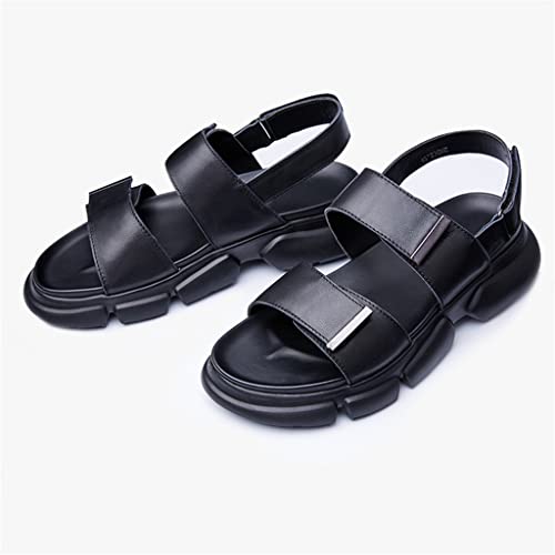Men's Sandals Thick-Soled Leather Beach Shoes Casual Breathable Outerwear All-Match Sandals(40 Code)