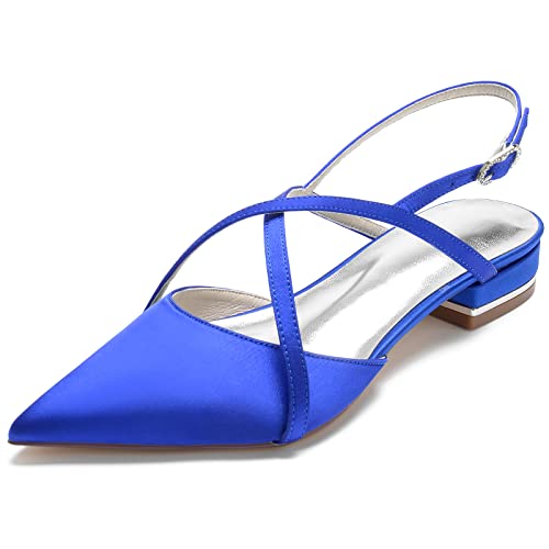 Mariée slingback plates à bout pointu avec talon 2.5cm anti-fatigue