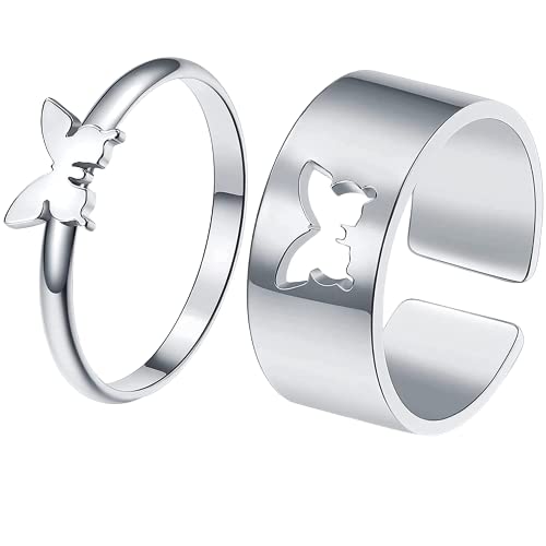 Lumen Stylish Butterfly Couple Ring/Friendship Ring Set For Finger and Thumb Adjustable & Matching aesthetic Butterfly Rings for Girls Ladies Men Women. (B09X5H36QP) Amazon Price History, Amazon Price Tracker