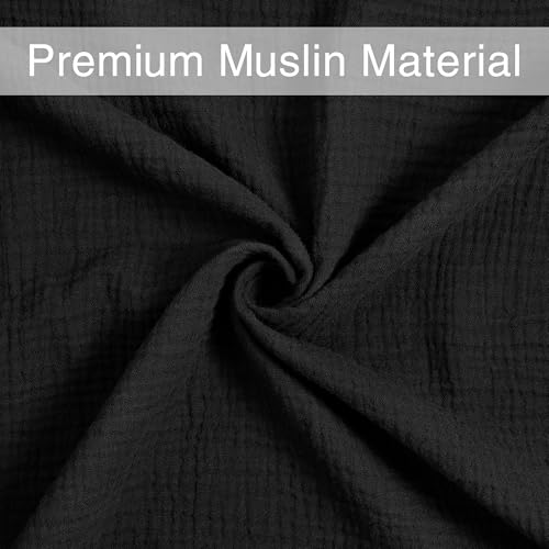Image of Meracorallo Muslin Swaddle Blanket, 100% Cotton Receiving Blanket Soft and Breathable Swaddle Wrap for Baby Boys and Girls, Black