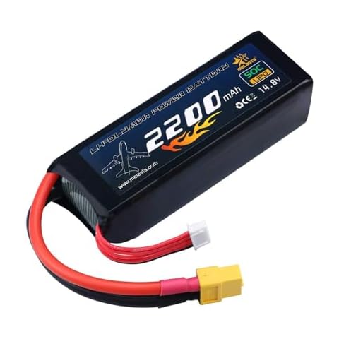melasta 4S 14.8V LiPo Battery 2200mAh 50C RC Lipo Battery Compatible with XT60 Plug for RC Airplane Helicopter Quadcopter Vehicle Boat Cover