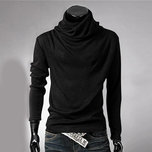 Mens Turtleneck Sweater Long Sleeve Slim Pullover Soft Knitwear Stylish High Neck Tops Lightweight Knit Fall Outfits3