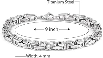 THE MEN THING Pure Titanium Steel Bracelet Collection, Size 7 to 9 inch for Men & Boys