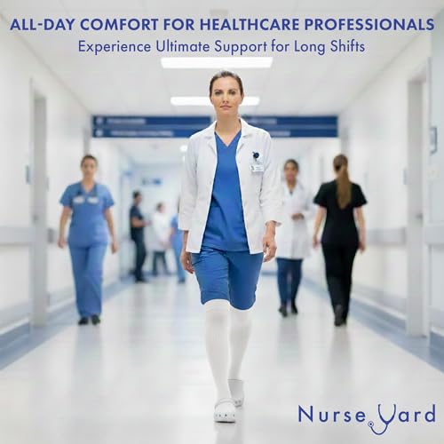 Image of Nurse Yard Compression Socks for Nurses - Women & Men - 20-30mmHg Graduated Compression, For Medical Staff, Athletes - 1 Pair