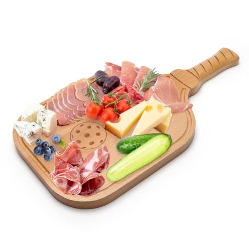 Tablero para Snacks en Forma de Raqueta de Pickleball, Tabla de Cortar y Tabla para Quesos y Embutidos de Madera con Asa miniatura 1