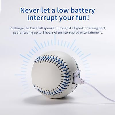 Glow Baseball Bluetooth Speaker,Portable Sports Gift for Fans, Waterproof Outdoor Speaker with Party Lights.