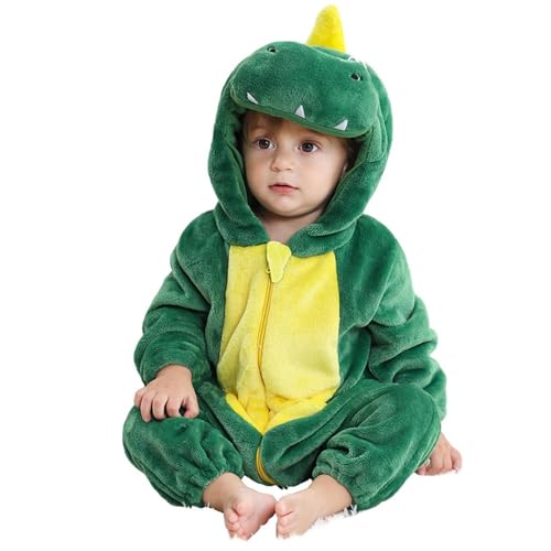 Generisch Pijama de animales con cremallera como pelele suave para bebés y niños pequeños en bonito diseño de dibujos animados, Gn2., 3-6 meses