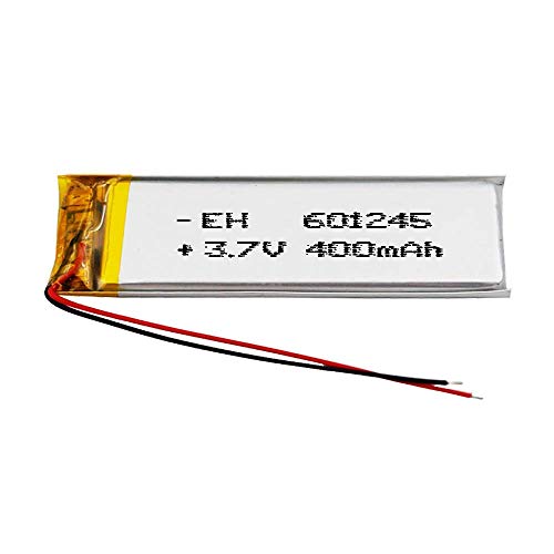 Batería 601245 LiPo 3.7V 400mAh 1.48Wh 1S 5C Liter Energy Battery para Electrónica Recargable teléfono portátil vídeo mp3 mp4 luz led GPS - No Apta para Radio Control 47x12x6mm (400mAh|601245) Cover