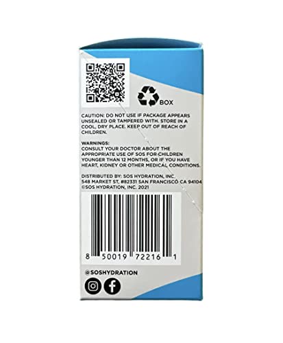 Sos Hydration Electrolytes Powder Hydration Multiplier, Low Sugar - Variety (20 Serving Box, 116G) #TOP1