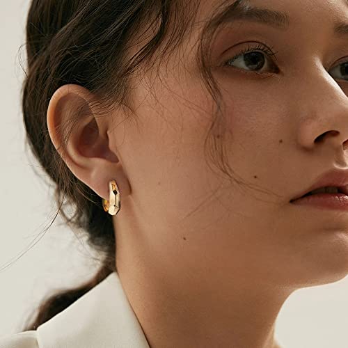FASACCO Gold Clip on Earrings Retro Gold Chunky Hoop Clip Earrings Twist Triple CZ Clip on Hoop Earrings for Women Non-Pierced Fake Earrings, 9Pairs3