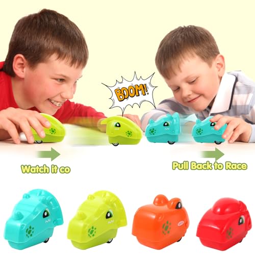 Ahhsoy KLYSZ-18 12Pcs Biting Finger Dinosaurs Pull Back Cars Toys Set thumb #4