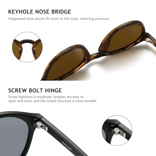 Image of SUNGAIT Classic Round Polarized Sunglasses Retro Vintage Style UV400
