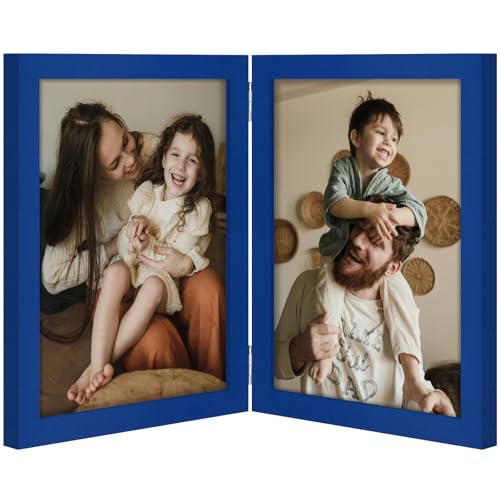 decorUhome Double 6x8 Picture Frame Vertical, Royal Blue
