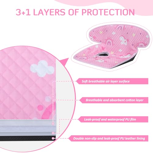 Image of INFANZIA Dry Seat, Car Seat Protector Waterproof Carseat Liner Potty Training Toddlers, Baby and Infants, Piddle Pad for Carseats Strollers (Pink, 1 Pack)