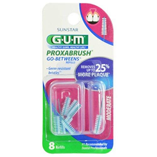 GUM Go-Betweens Proxabrush Refills Moderate [612] 8 Each (Pack of 3)