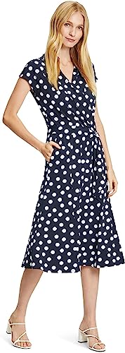 Betty Barclay Damen 1353/1878 Kleid, Dunkelblau/Creme, 42