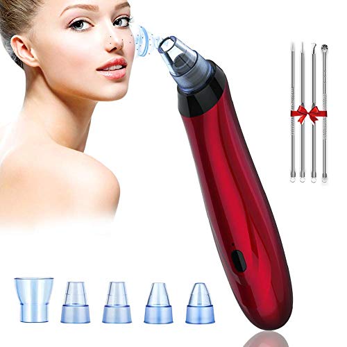 Preisvergleich Produktbild Mitesserentferner Vakuum Mitesser Sauger, ZEYOU porenreiniger Mitesserentferner mit 5 Austauschbare Schönheit Köpfe Porensauger und 4 Mitesser-Extraktor für die Gesichtshautbehandlung (USB-Aufladung)