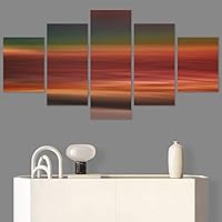 SIGNWIN 5 Panel Canvas Wall Art Modern Art Beach Coastal Multicolor Photography Relax/Calm Romantics for Home Decorations Ready to Hang - 60