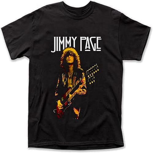 Photo de Jimmy Page T-Shirt Graphic Reprint Tee Men Mic Fan Shirt Black S
