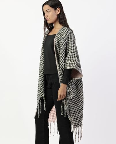 Poncho de punto abierto para mujer ADMAS de doble cara estilo trendy 2